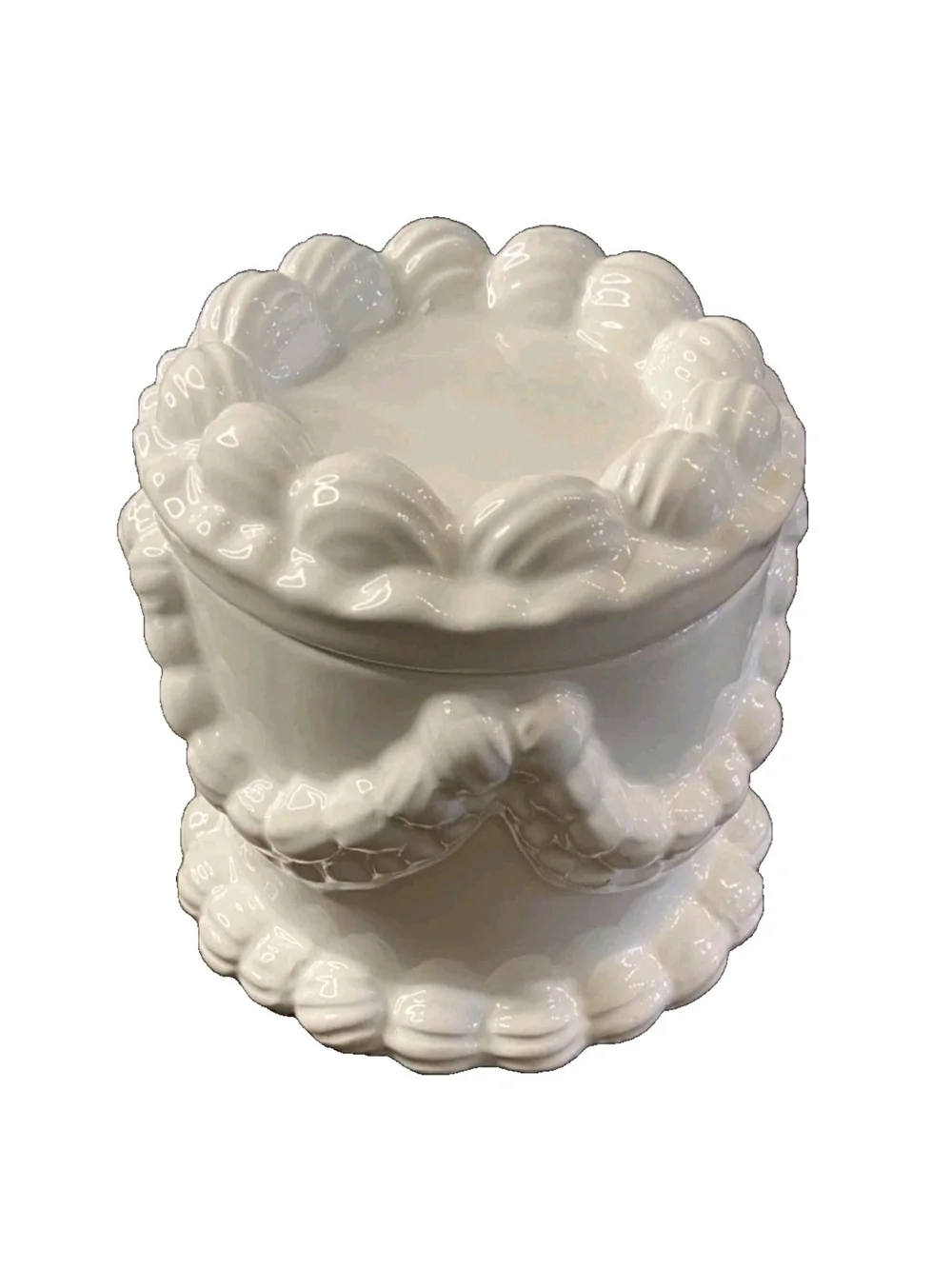 DW Home Birthday Cake Candle W/ Ceramic White Icing Decorated Cake Jar - Goodies